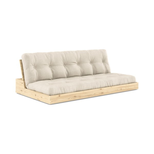 Szürke-bézs len kinyitható kanapé 196 cm Base – Karup Design