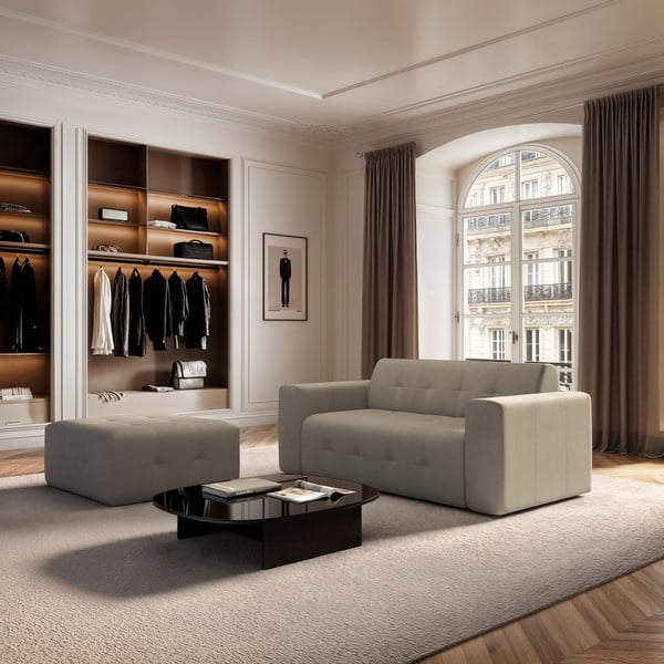 Világosbarna bársony lábtartó Tuil – Rodier-image-1