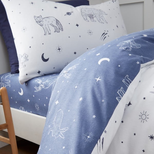 Gumis flanel gyerek lepedő 90x190 cm Starlight Animals – Bianca-image-2