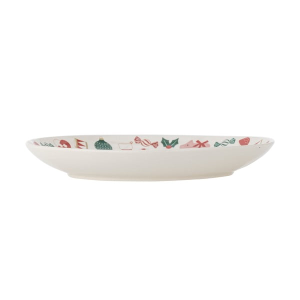Krémszínű agyagkerámia  szervírozó tányér karácsonyi mintával ø 28 cm Yule – Bloomingville-image-3