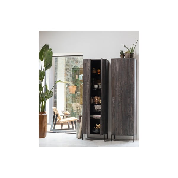 Barna ruhásszekrény kőrisfa dekorral 60x210x42 cm Gravure – WOOOD-image-4