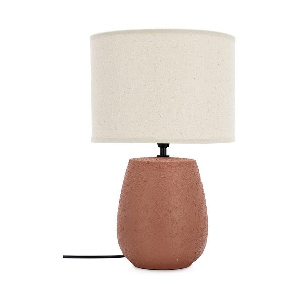 Terrakotta színű kerámia asztali lámpa textil búrával (magasság 41,5 cm) Irvin – Yes Everyday