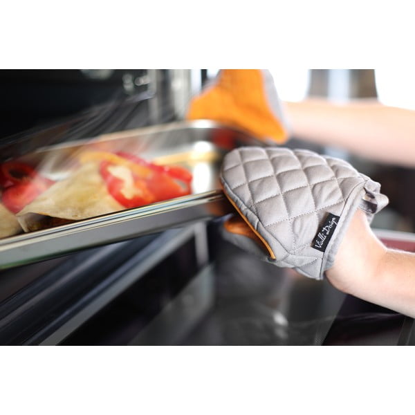 Szürkés-narancssárga szilikonos pamut edényfogó - Vialli Design-image-1