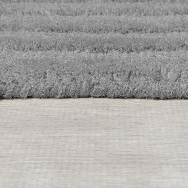 Szürke kézi szövésű gyapjú szőnyeg 160x230 cm Zen Rectangles – Flair Rugs-image-4