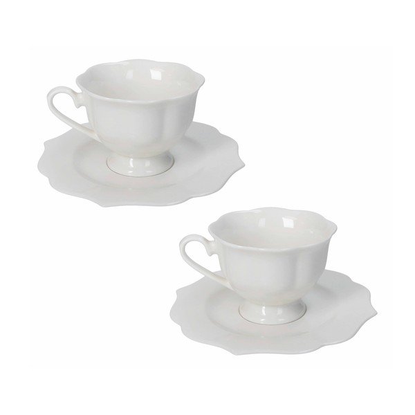 Fehér new bone china csésze szett 2 db-os 170 ml Queen – Brandani