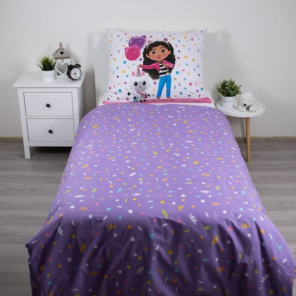 Egyszemélyes pamut gyerek ágyneműhuzat 140x200 cm Gabby's Dollhouse "Confetti" – Jerry Fabrics-image-2