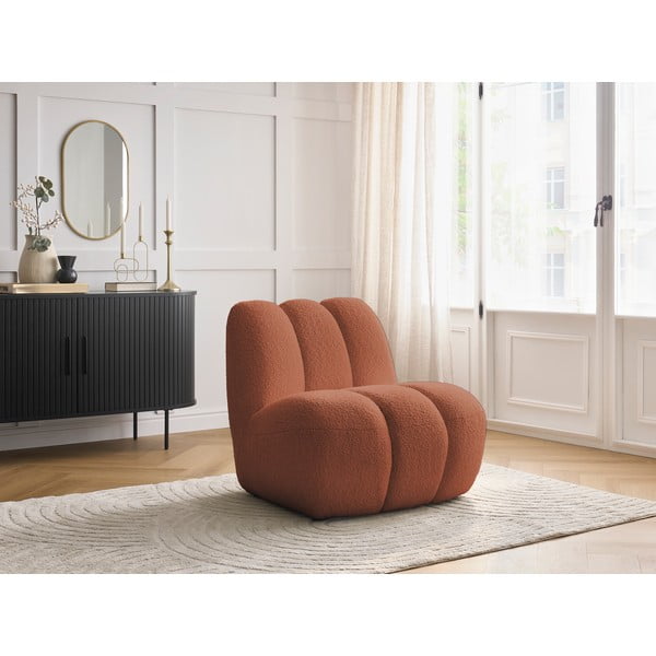 Téglavörös buklé fotel Janissaire – Bobochic Paris-image-1