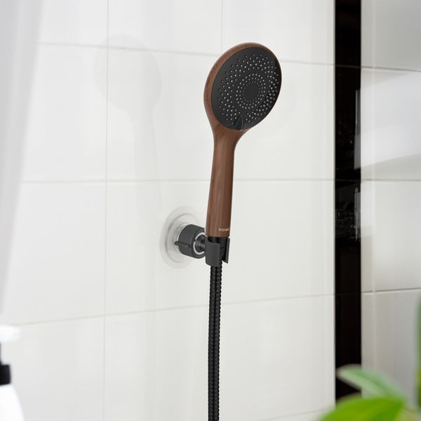 Fekete öntapadós műanyag zuhanyfej tartó Libertà – Wenko-image-1