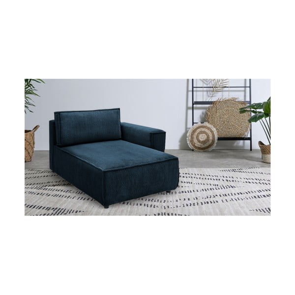 Sötétkék kordbársony kanapé modul (jobb oldali) Nihad modular – Bobochic Paris-image-1