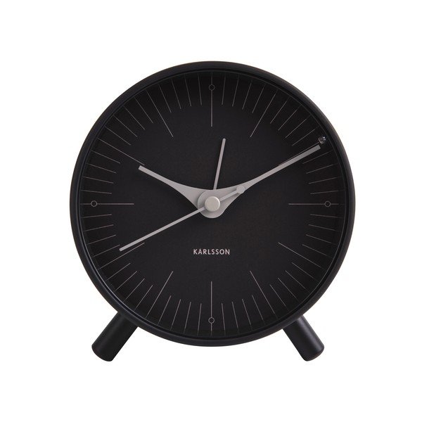 Index fekete fém ébresztőóra, ø 11 cm - Karlsson-image-2