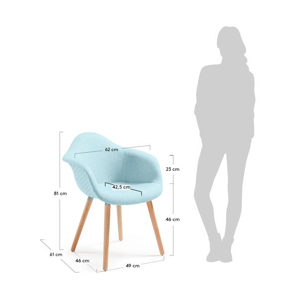 Kenna világoskék fotel - La Forma-image-4