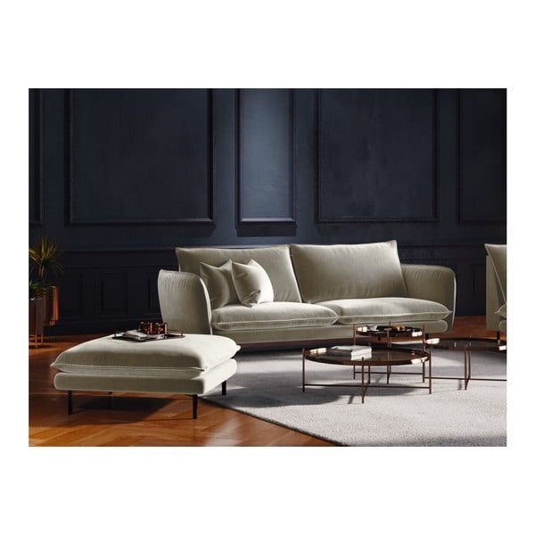 Vienna bézs bársony lábtartó, 100 x 80 cm - Cosmopolitan Design-image-3