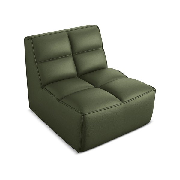 Zöld bőrutánzat kanapé modul Kalai – Makamii-image-1