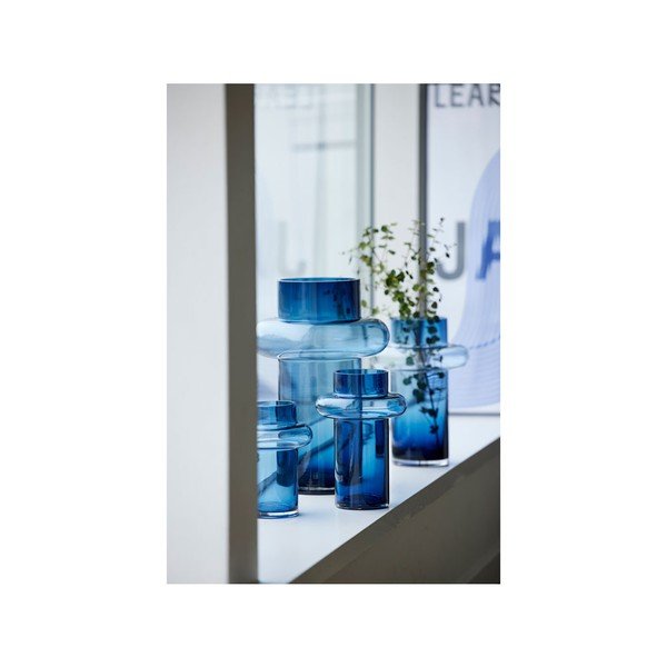Tube sötétkék üveg váza, magasság 30 cm - Lyngby Glas-image-1