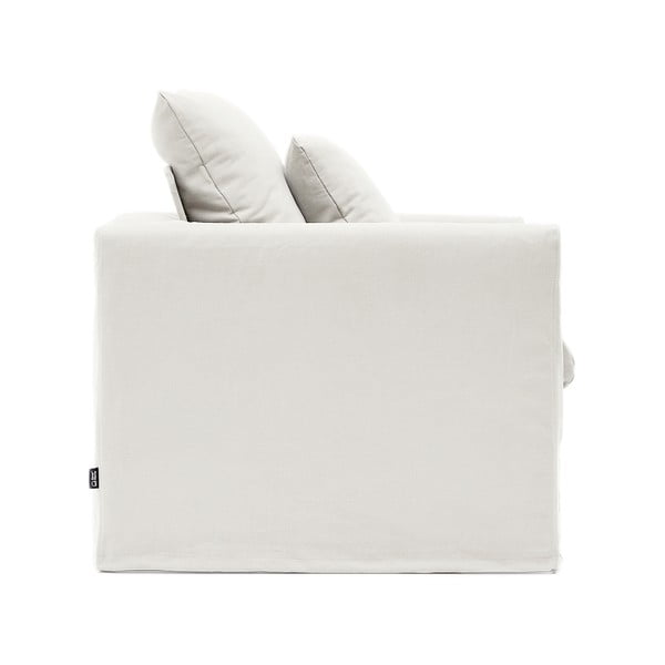 Fehér len fotel Nora – Kave Home-image-3
