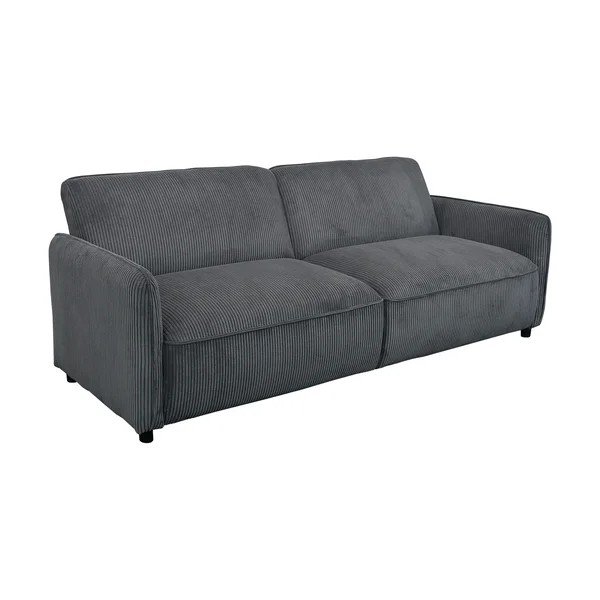 Antracitszürke kordbársony állítható-kinyitható kanapé 209 cm Alicia – Støraa-image-2