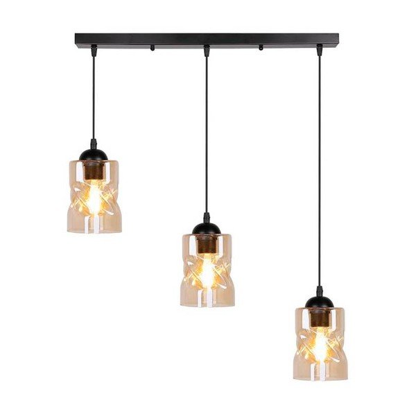 Fekete függőlámpa üveg búrával 10x62 cm Felis – Candellux Lighting-image-4