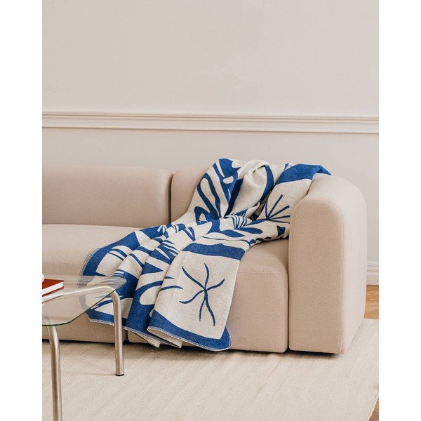 Kék takaró 165x200 cm Lino – noo.ma-image-2