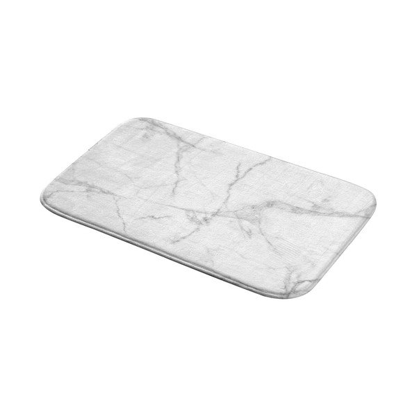 Fehér-szürke textil fürdőszobai kilépő 45x75 cm Marbre – douceur d'intérieur-image-2