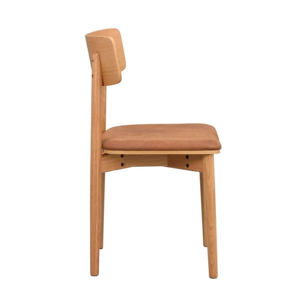 Konyakbarna-natúr színű bőr utánzat étkezőszék szett 2 db-os Wolcott – Rowico-image-4