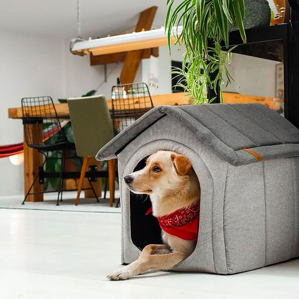 Világosszürke kutya ház 44x45 cm Home L - Rexproduct-image-1