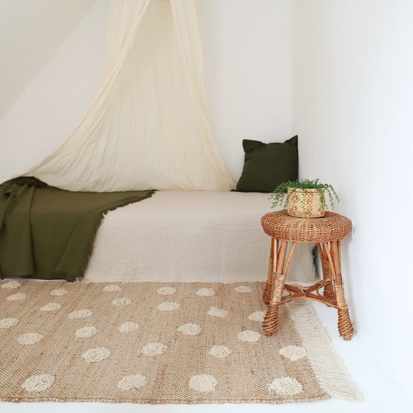 Nop juta és pamut keverékéből készült, kézzel készített szőnyeg, 100 x 150 cm - Nattiot-image-2