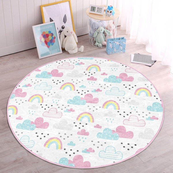 Fehér gyerek szőnyeg ø 120 cm Comfort – Mila Home-image-4