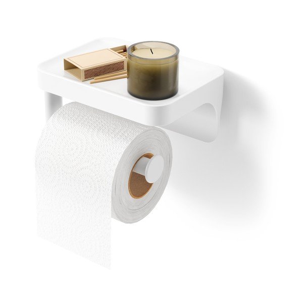 Fehér öntapadós újrahasznosított műanyag WC-papír tartó Flex Adhesive – Umbra