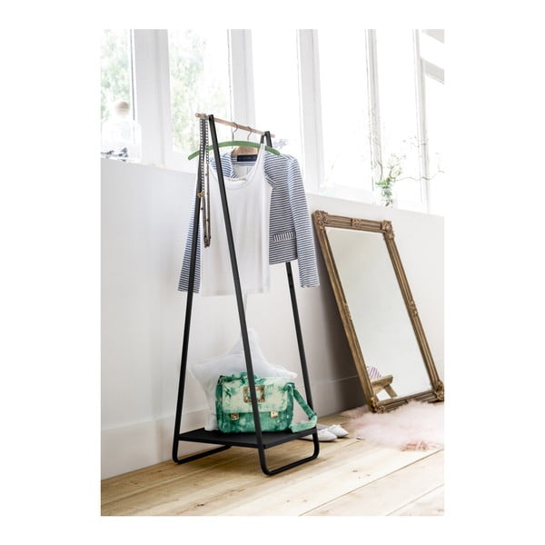 Portant Blanc fekete ruhatartó állvány polccal - Compactor-image-1