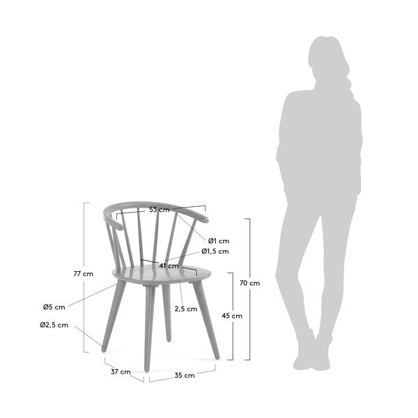 Krise 2 részes szürke étkezőszék szett - La Forma-image-2
