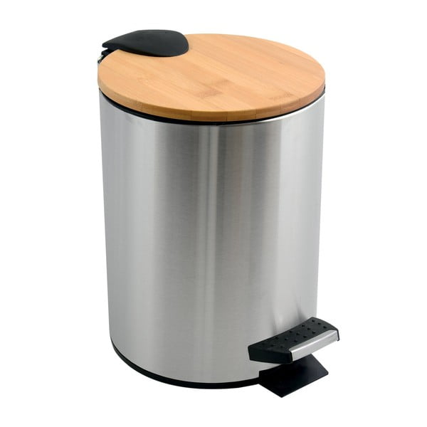 Matt ezüstszínű acél pedálos szemetes 5 l   Adonis – Spirella