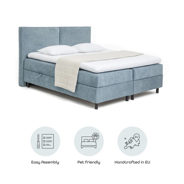 Kék ágyneműtartós boxspring ágy 180x200 cm Elva Bold – Bonami Selection-image-4