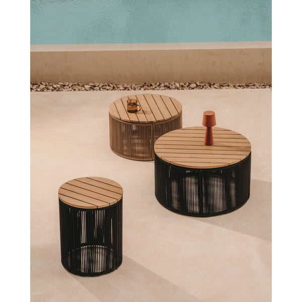 Kerek kerti dohányzóasztal akácfa asztallappal ø 70 cm Dandara – Kave Home-image-1