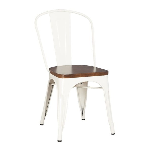Fehér szék, mindi fa és fém - Moycor