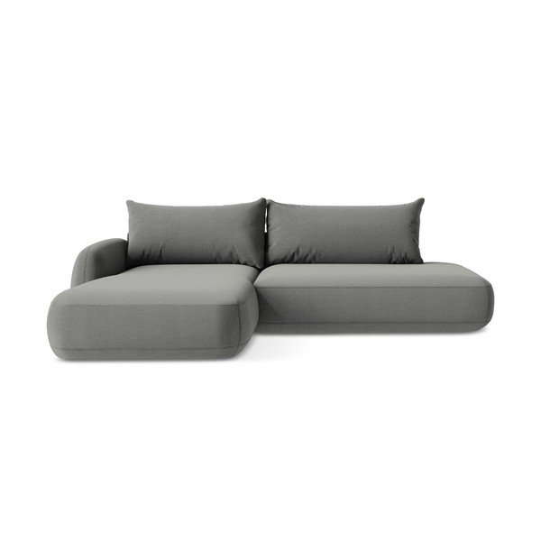 Szürke kinyitható sarokkanapé (bal oldali-heverő résszel) Hale – Makamii