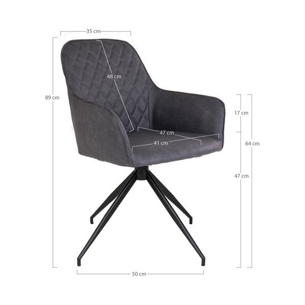Sötétszürke kárpitozott étkezőfotel Harbo – House Nordic-image-3