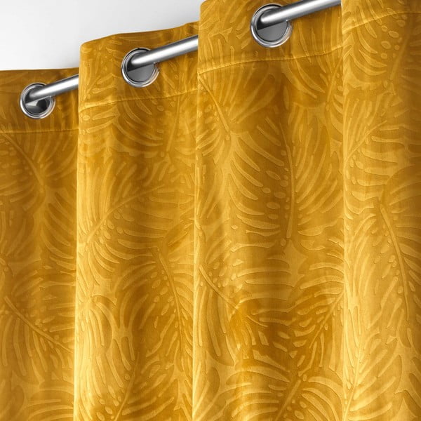 Sárga bársony függöny 140x240 cm Analia – douceur d'intérieur-image-1
