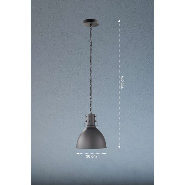 Fekete függőlámpa fém búrával ø 30 cm London – Fischer & Honsel-image-1