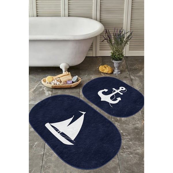 Kék fürdőszobai kilépő szett 2 db-os 60x100 cm – Mila Home-image-3