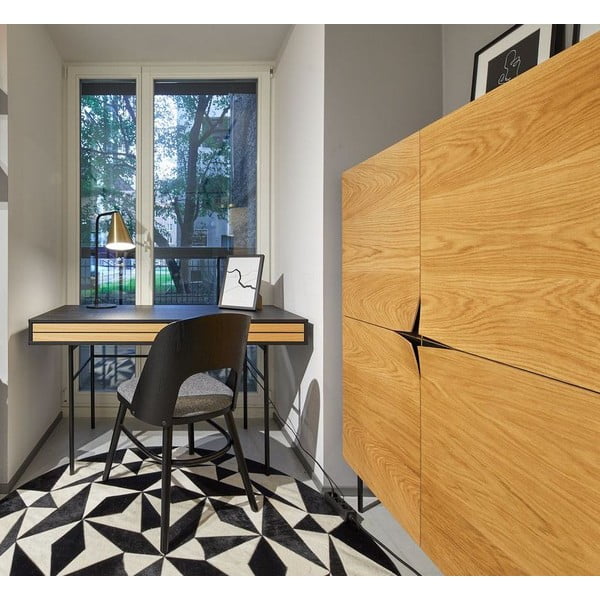 Stripe fekete íróasztal, 130 x 60 cm - Woodman-image-1