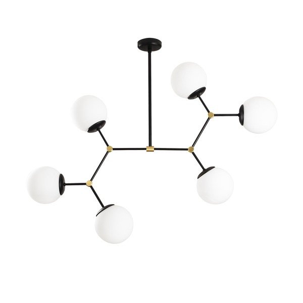 Fekete-fehér függőlámpa üveg búrával Damar – Opviq lights-image-2