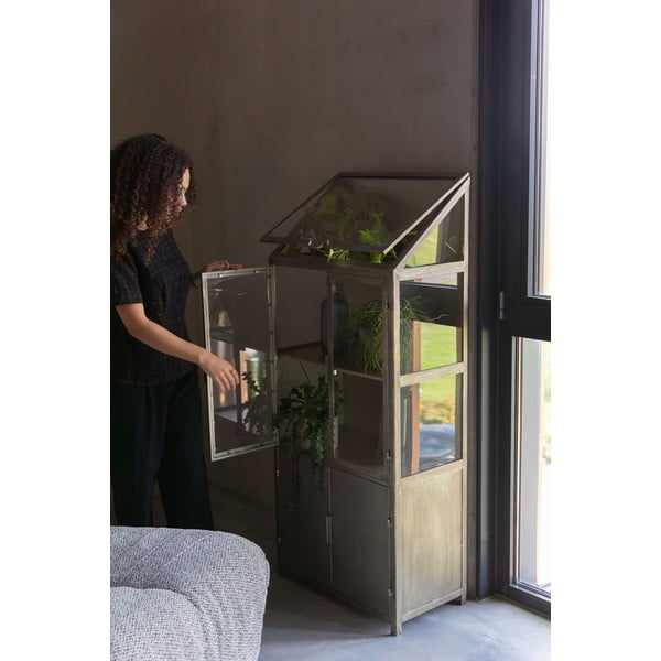 Szürke fém tálalószekrény 64x151x35 cm Monviso – Dutchbone-image-1