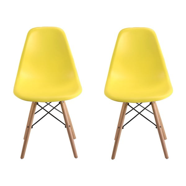 Clio sárga szék bükkfa lábakkal, 2 db