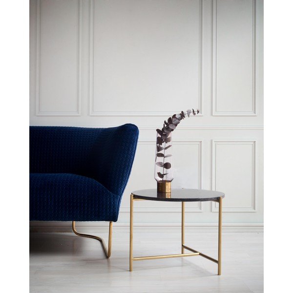 Fekete márvány kerek dohányzóasztal ø 50 cm Morgans – Really Nice Things-image-1