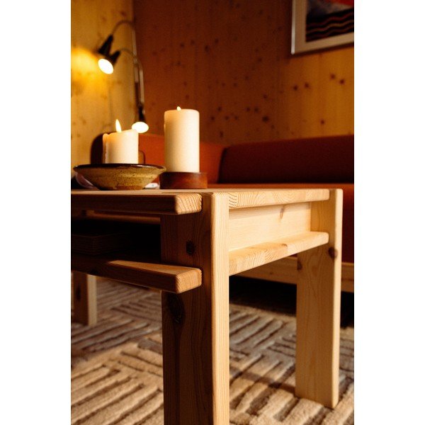 Világos natúr színű borovi fenyő dohányzóasztal 50x80 cm Tuck – Karup-image-2