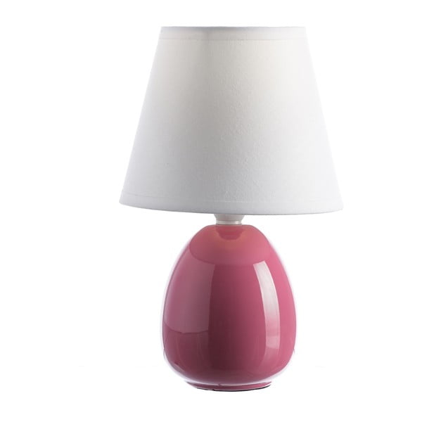 Sötét rózsaszín kerámia asztali lámpa textil búrával (magasság 25 cm) – Casa Selección