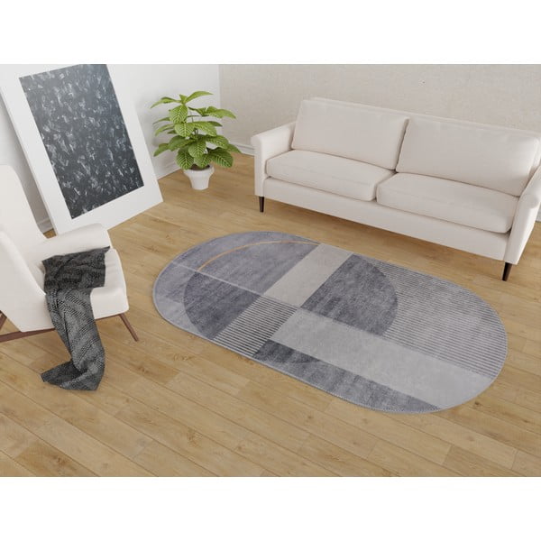 Szürke mosható szőnyeg 60x100 cm Oval – Vitaus-image-1