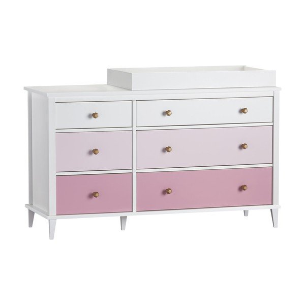 Rózsaszín gyerek komód pelenkázó feltéttel 136x90x49 cm Poppy – Støraa-image-4