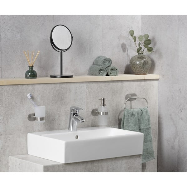 Matt ezüstszínű öntapadós üveg fogkefetartó pohár Orea – Wenko-image-2