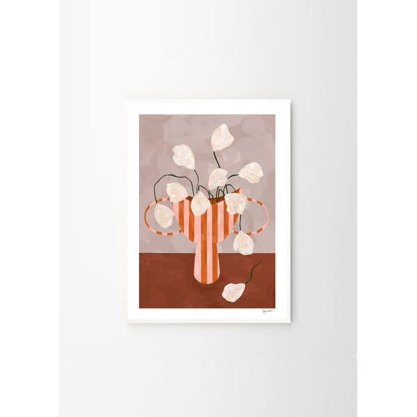 Poszter 50x70 cm White Flowers in Striped Vase – Frankie Penwill – The Poster Club-image-4